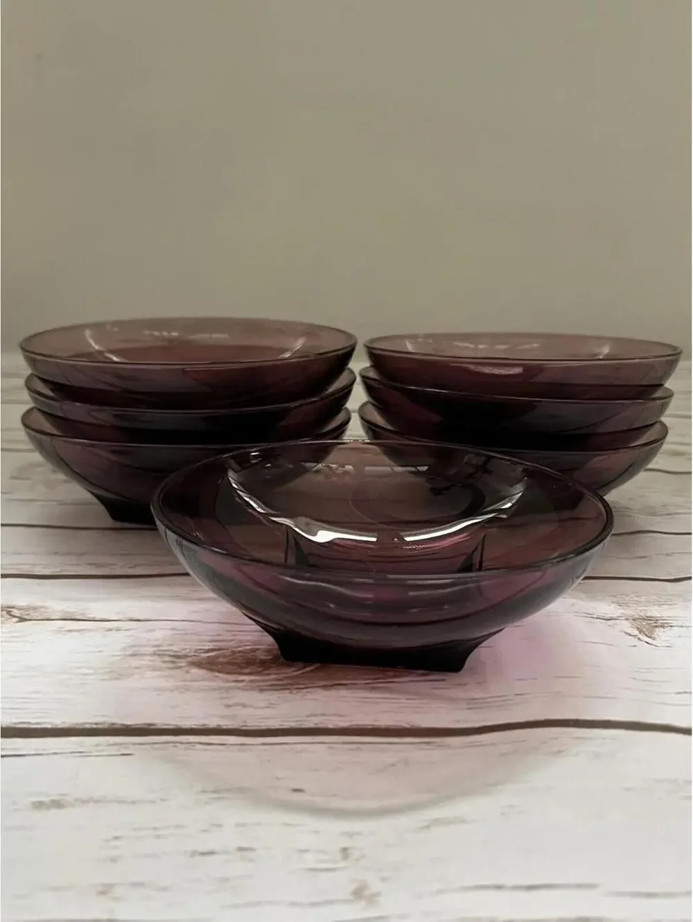 MCM Vintage Amethyst‎ Purple Glass Bowls (6)
